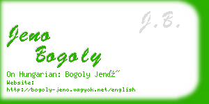 jeno bogoly business card